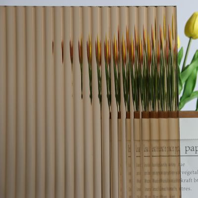 Back Painted Fluted Bronze Glass In Kitchen Cabinet Indoor Outdoor