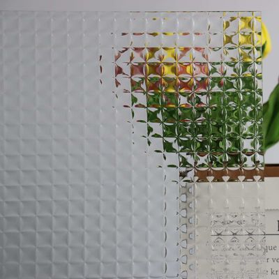 8mm 12mm 10mm Frosted Fluted Glass For Cabinet Doors  Embossed Pattern